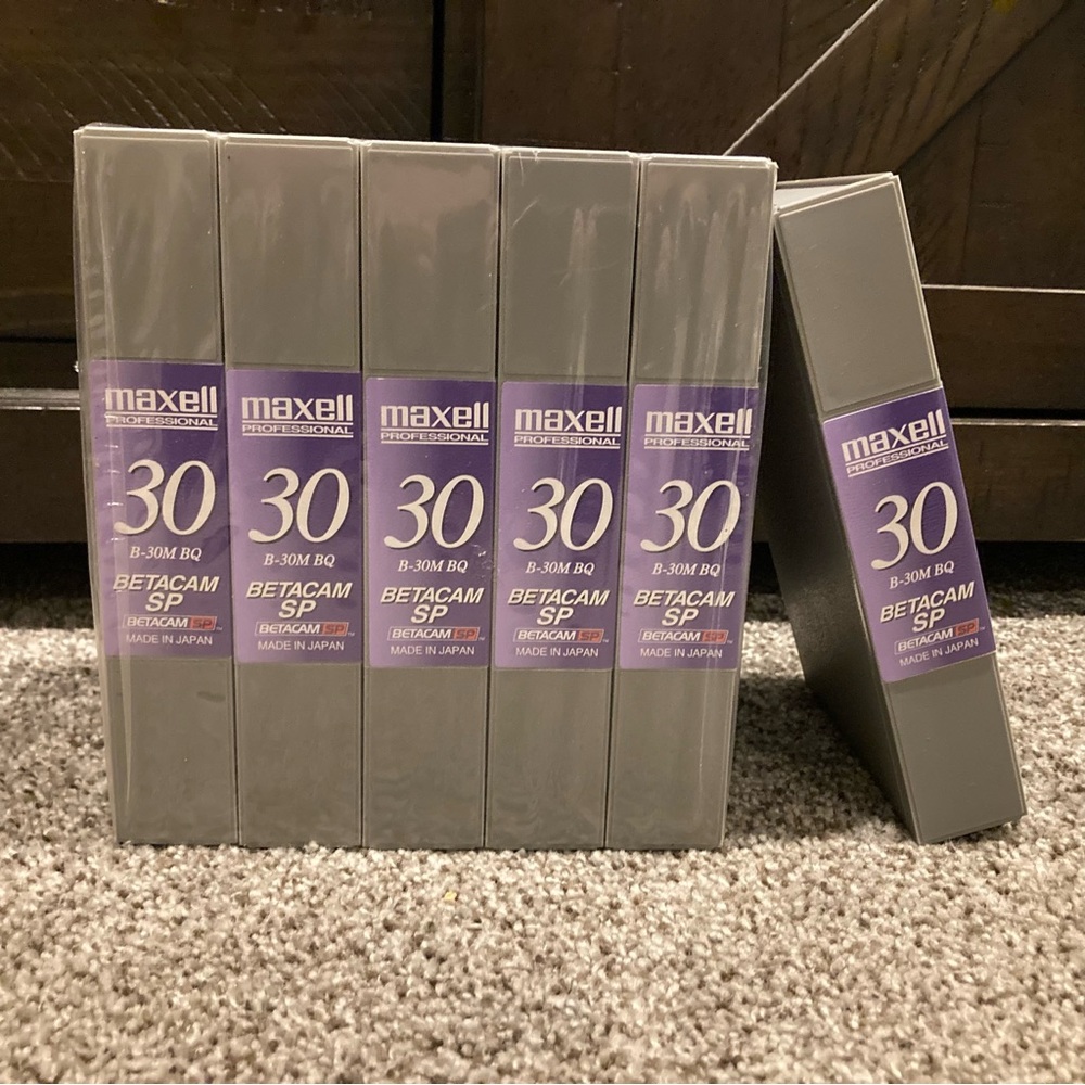 Six (6) New Maxell Professional Betacam SP Tapes B-30M BQ